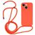 Mobigear Lanyard iPhone 14 Siliconen Hoesje met koord - Oranje