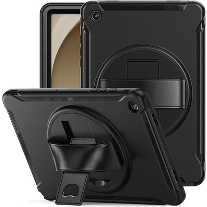 Mobigear SureGrip Samsung Galaxy Tab A9 Plus (2023) Hoes Hard Kunststof,Siliconen Backcover + Standaard - Zwart