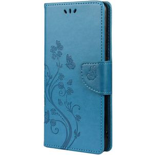 Mobigear Flowers Samsung Galaxy A53 Hoesje Bookcase Portemonnee - Blauw