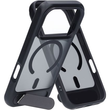 Mobiparts Hardcover iPhone 18 Pro MagSafe Hoesje Hardcase Backcover met Standaard - Satin Black