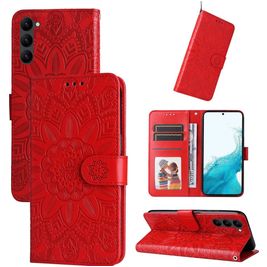 Mobigear Sunflower Samsung Galaxy S23 Hoesje Bookcase Portemonnee - Rood