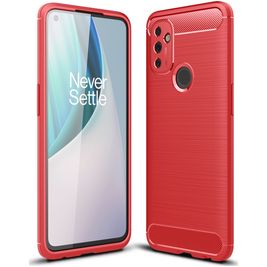 Mobigear Brushed Slim OnePlus Nord N100 Hoesje Flexibel TPU Backcover - Rood