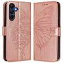 Mobigear Flowers Samsung Galaxy A17 Hoesje Bookcase Portemonnee - Roségoud
