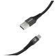 Mobilize Strong Nylon USB-A naar USB-C Kabel 0.2 Meter - Zwart