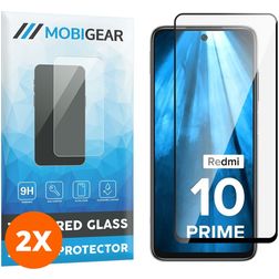 Mobigear Premium Xiaomi Redmi 10 4G Glazen Screenprotector - Case Friendly - Zwart (2-Pack)
