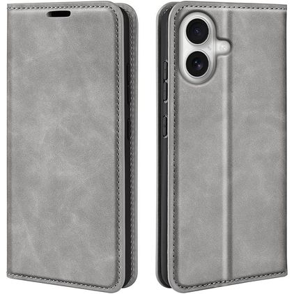 Mobigear Retro Slim iPhone 17 Hoesje Bookcase Portemonnee - Grijs
