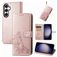 Mobigear Clover Samsung Galaxy S23 FE Hoesje Bookcase Portemonnee - Roségoud