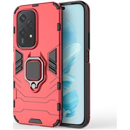 Mobigear Armor Ring HONOR 200 Lite Hoesje Hardcase Backcover Shockproof met Ringhouder - Rood