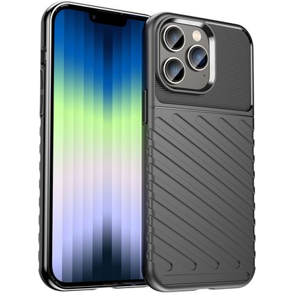 Mobigear Groove iPhone 14 Hoesje Flexibel TPU Backcover - Zwart