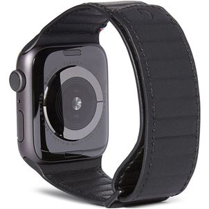 Decoded Magnetic Traction Strap Leren Apple Watch Bandje Magneetsluiting - 42/41/40/38 mm - Zwart