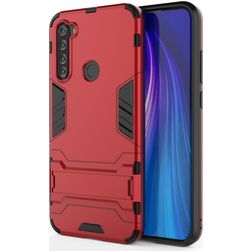 Mobigear Armor Stand Xiaomi Redmi Note 8T Hoesje Hardcase Backcover Shockproof met Standaard - Rood