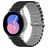 Mobigear Ocean Siliconen Smartwatch Bandje Gespsluiting - Universeel 22 mm connector - Zwart / Grijs