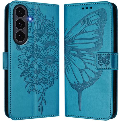 Mobigear Butterfly Samsung Galaxy S26 FE Hoesje Bookcase Portemonnee - Blauw
