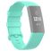 Mobigear Cross Siliconen Fitbit Charge 4 Bandje Gespsluiting - Turquoise