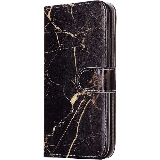 Mobigear Marble iPhone XS Hoesje Bookcase Portemonnee - Zwart