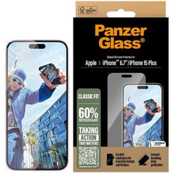PanzerGlass Classic Fit iPhone 16 Plus Glazen Screenprotector - Case Friendly