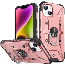 Mobigear Armor Ring iPhone 14 Hoesje Hardcase Backcover Shockproof met Ringhouder - Roségoud