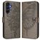 Mobigear Flowers Samsung Galaxy A17 Hoesje Bookcase Portemonnee - Grijs