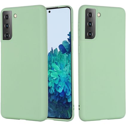 Mobigear Rubber Touch Samsung Galaxy S21 Siliconen Hoesje Backcover - Groen