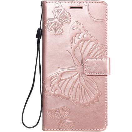Mobigear Butterfly Samsung Galaxy A31 Hoesje Bookcase Portemonnee - Roségoud