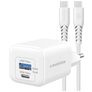 Mobilize Wall Charger Dual USB / USB-C USB-C 1.2 Meter Power Delivery 30W - Wit