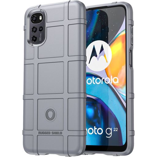 Mobigear Rugged Shield Motorola Moto G22 Hoesje Flexibel TPU Backcover Shockproof - Grijs