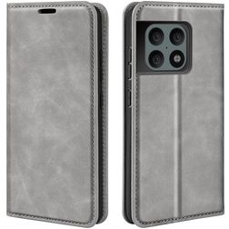 Mobigear Retro Slim OnePlus 10 Pro Hoesje Bookcase Portemonnee - Grijs