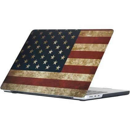 Mobigear Design MacBook Air 15 Inch (2023-2026) Hoes Hardshell Laptopcover MacBook Case - US Flag - Model A2941 / A3114 / A3241 / A3448