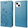 Mobigear Flowers iPhone 14 Hoesje Bookcase Portemonnee - Blauw