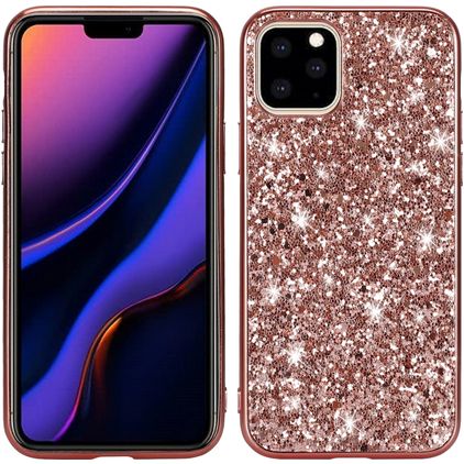 Mobigear Glitter iPhone 11 Hoesje Hardcase Backcover - Roségoud