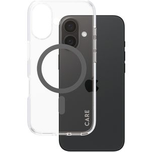 CARE by PanzerGlass Flagship iPhone 16 MagSafe Hoesje Hardcase Backcover - Transparant / Zwart