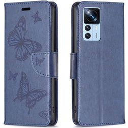 Mobigear Butterfly Xiaomi 12T Pro Hoesje Bookcase Portemonnee - Blauw