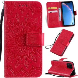 Mobigear Sunflower iPhone 11 Pro Hoesje Bookcase Portemonnee - Rood