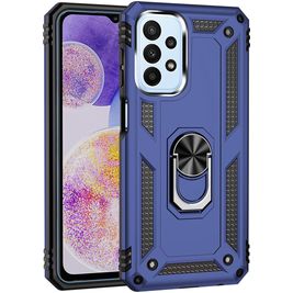 Mobigear Armor Ring Samsung Galaxy A23 Hoesje Hardcase Backcover Shockproof met Ringhouder - Blauw