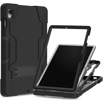 Xccess Survivor Essential Samsung Galaxy Tab S9 FE Plus Hoes Hard kunststof / Siliconen Backcover + Standaard - Zwart