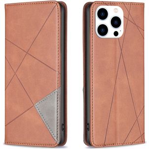 Mobigear Rhombus Slim iPhone 16 Pro Hoesje Bookcase - Bruin
