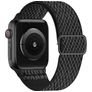 Mobigear W Texture Nylon Apple Watch Bandje Elastische band - 42/41/40/38 mm - Zwart