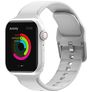 Mobigear Dashed Siliconen Apple Watch Bandje Gespsluiting - 49/46/45/44 mm - Wit