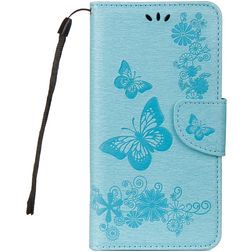 Mobigear Butterfly Samsung Galaxy A8 (2018) Hoesje Bookcase Portemonnee - Blauw