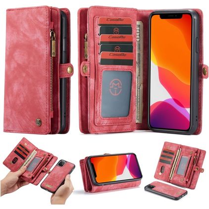 CaseMe 008 iPhone 11 Hoesje Uitneembare 2in1 Bookcase Portemonnee - Rood