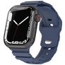 Mobigear Sport Armor Siliconen Apple Watch Bandje Druksluiting - 49/46/45/44 mm - Blauw