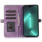 Mobigear Zipper iPhone 14 Pro Hoesje Bookcase Portemonnee - Paars