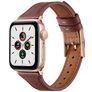 Mobigear Napoli Leren Apple Watch Bandje Gespsluiting - 42/41/40/38 mm - Bruin