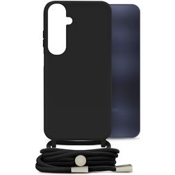 Mobilize Lanyard Gelly Samsung Galaxy A25 Flexibel TPU Hoesje met koord - Zwart