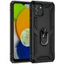 Mobigear Armor Ring Samsung Galaxy A03 Hoesje Hardcase Backcover Shockproof met Ringhouder - Zwart