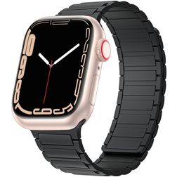 Mobigear Loop Mag Siliconen Apple Watch Bandje Magneetsluiting - 49/46/45/44 mm - Zwart