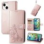 Mobigear Clover iPhone 15 Plus Hoesje Bookcase Portemonnee - Roségoud