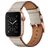 Mobigear Firenze Leren Apple Watch Bandje Gespsluiting - 49/46/45/44 mm - Beige