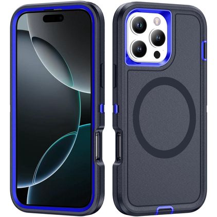 Mobigear Rugged Mag iPhone 16 Pro MagSafe Hoesje Hardcase Backcover Shockproof - Marineblauw