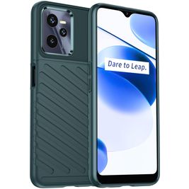 Mobigear Groove Realme C35 Hoesje Flexibel TPU Backcover - Groen